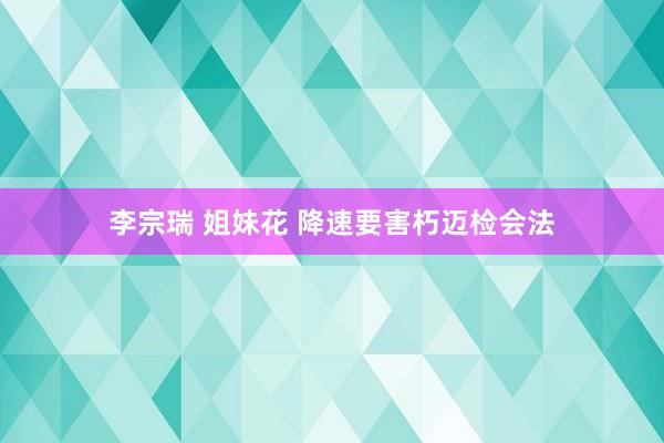 李宗瑞 姐妹花 降速要害朽迈检会法