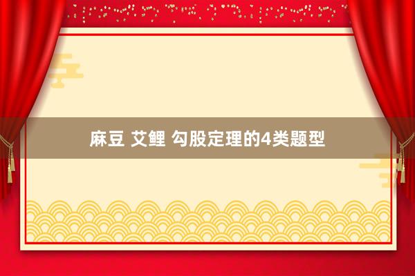 麻豆 艾鲤 勾股定理的4类题型