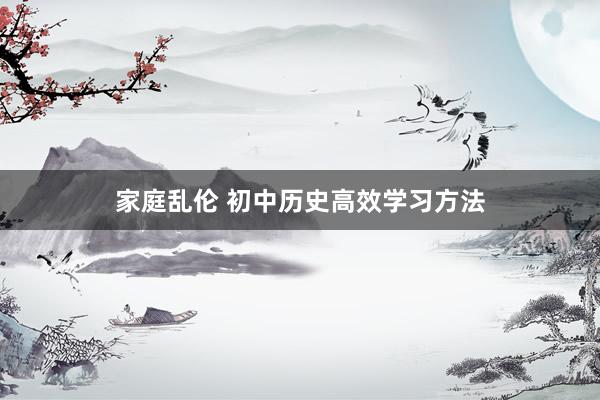 家庭乱伦 初中历史高效学习方法